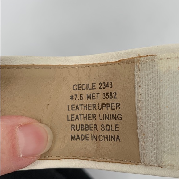 ABEO Cecile wedge espadrille sandals shoe cream leather ankle strap comfort 7.5 - Picture 7 of 7